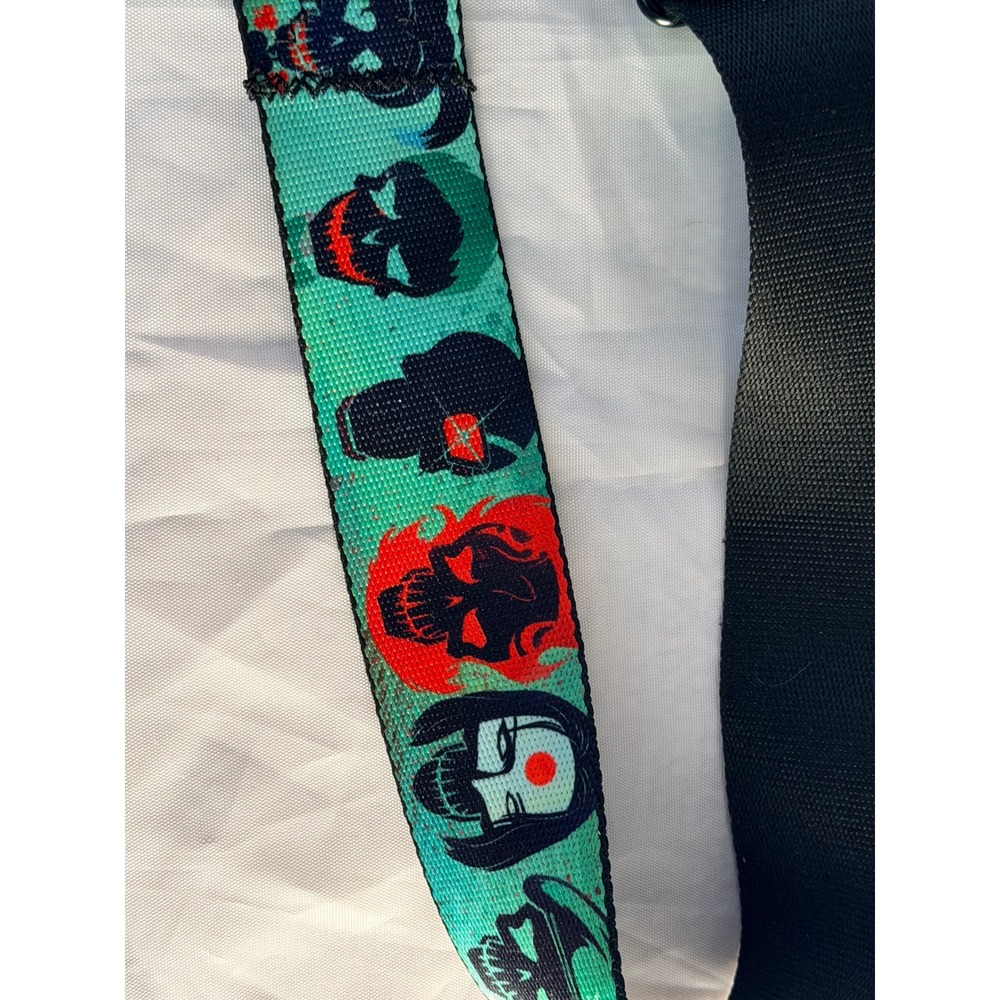 Buckle-Down Suicide Squad DC Comics Seatbelt Belt Teal Harley Quinn Joker Skulls - Picture 4 of 6